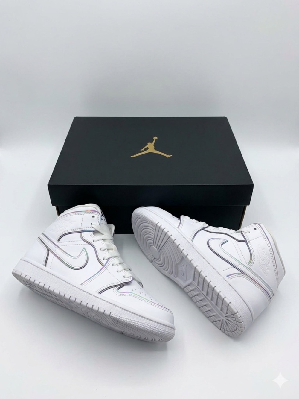 Nike Jordan Women Basketball MID Sneakers Running Shoes White Black Size 8.5